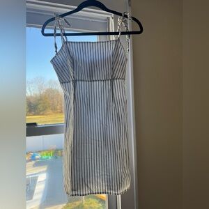 Lottie Moss Grey and White Striped Dress